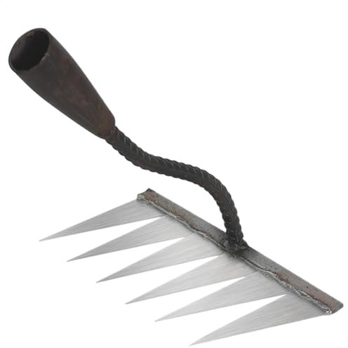 Rastrillo De Hierro Para Jardinería Y Deshierbe, Escarificador, Rasqueta De Uñas Jardín, Rastrillo De Hierro Robusto Rastrillo De Hierro Hierro Rastrillo Para Enthatching Césped, Herramientas De Malas