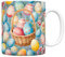 Tasse à café, tasse de Pâques, tasse à thé amusante de 350 ml, motif lapin et œuf avec prise en main confortable pour , vacances de printemps, amoureux des animaux, 9,4 x 8,9 cm, céramique