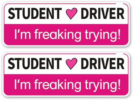 YUZNA 2er Pack Neufahrer Logo Anfänger Logo Autoaufkleber Autoaufkleber Führerschein Geschenk Logo Fahranfänger Fahrschule