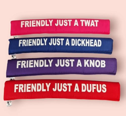 friendly, just a dickhead dog lead sleeve cover wrap, colour choices (black) (red)
