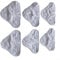 Set of 6 White Triangle Mop Cloths For for Steam Mops, and Washable Fiber Cleaning Solution