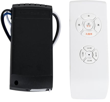 Rrlihjgu Kit De Control Remoto para Ventilador De Techo Controlador De Luz del Ventilador Ajuste De La Velocidad del Viento Y Control De La Luz con Engranajes con Receptor Fácil Instalación