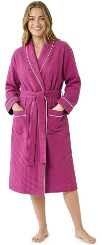 Get Trend Peignoir de Bain Femme et Ados S–2XL, Léger et Gaufré Robe de Chambre avec Ceinture, Voyage Accessoires, Cadeau Femme