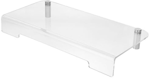 ANDRESLAD Support pour Écran de Bureau en Acrylique 40X20X5 CM Pieds Métalliques Rehausseur pour Ordinateur Portable Support de Rangement pour Accessoires PC pour Espace de Travail