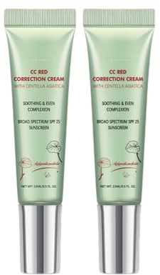 Erborion CC Red Correct mit Centella Asiatica hautausgleichende Pflege Farbkorrektur bei Unreinheiten & Rötungen Kosmetikpflege LSF 25 (2 Stück)