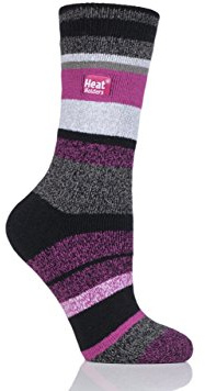 Heat Holders LaDit Socks Lite Stripe 4-8 Remington Schwarz/Raspb