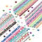 DOITEM Origami Sterne Papier Herz Fluoreszenz Herz Drucken Herz Papier Set, 4 Styles, 31 Farben, 1820 Streifen