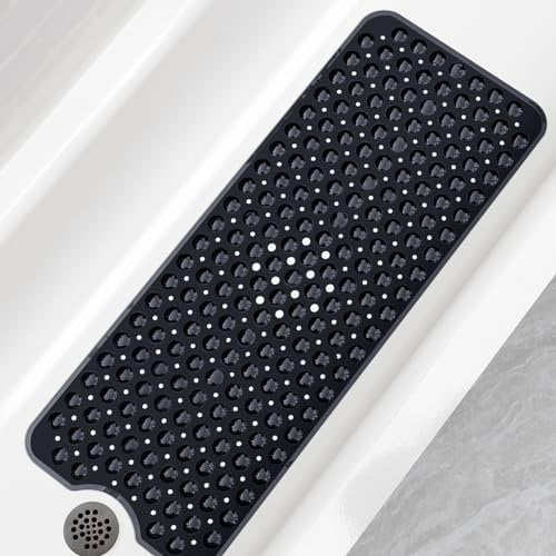 Yolife Extra Long Bathtub Mat with Strong Suckers Non Slip Bath Mat and Shower Mat for Bathroom Machine Washable 40 * 100cm