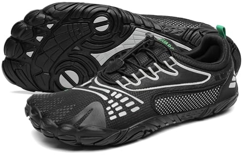 SAGUARO Chaussures de Trail Running Homme Femme Chaussures Minimalistes Chaussures de Sport Fitness Randonnée Escalade Marche Barefoot Shoes Chaussures Aquatiques, Noir Corbeau, 36 EU