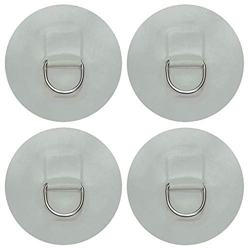4 x Edelstahl D-Ring Pad/Patch für PVC aufblasbares Boot, Floß, Schlauchboot, Kajak, Flicken, Fließen, Fließen, Gummi, Reparaturflicken Zubehör passend für aufblasbares Floß, Boot, Kanu, Kajak