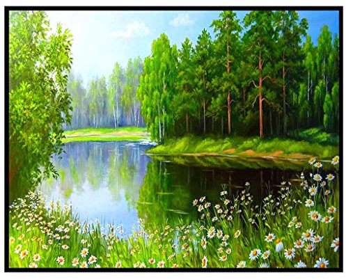 Xniral Strass DIY 5d Diamantmalerei Kreuzstich Voller Diamant Bohrpunkt Berglandschaft 30cm x 25cm(G)