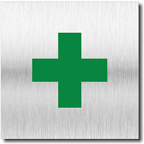 Schild Türschild Erste Hilfe Kreuz UV Druck 12 x 12cm - 3mm Aluverbund - Made in Germany - Art.Nr. 2062