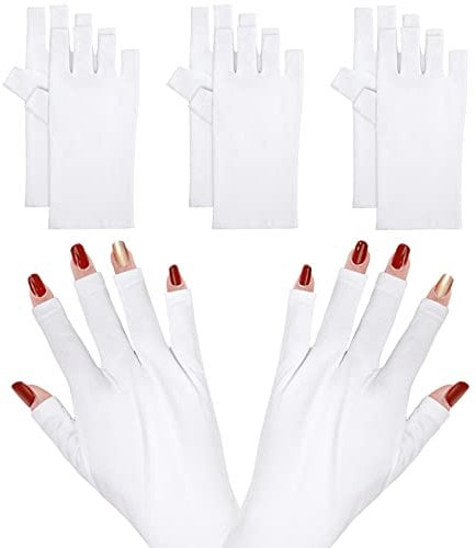 Gel Maniküre Handschuhe UV Shield Handschuhe Fingerlose Handschuhe Schützen Hand für Nagellack Nagel Kunst Trockner 3 Paare