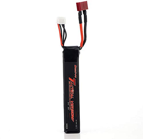 11.1V Airsoft Battery 1100mAh 25C High Discharge Lipo Battery with Mini Tamiya Connector for Tactical Version Airsoft Gun, (TA-11.1-T Plug)