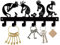 CREATCABIN Porte-Clés Mural Kokopelli Flûte Musique Noir Clé Crochets Support Mural Fer Suspendu Organisateur Rock 6 Crochets pour Maison Pendaison Crémaillère Cadeau Entrée 10.6 x 4.7 Pouces