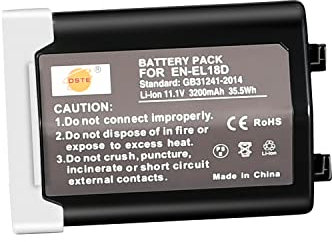 DSTE-DE Batterie de rechange pour appareil photo Nikon EN-EL18d EL18d D4 D4S D800 D800