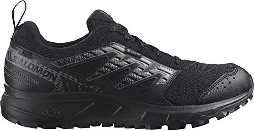 Salomon Wander Gore-Tex Wasserdichte Herren Trailrunning- und Wanderschuhe, Outdoor-bereit, Komfort durch Dämpfung, Sicherer Fußhalt, Black, 40