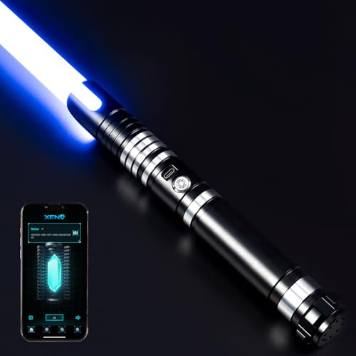 DAMIENSABER Upgrade RGB3.0 Smooth Swing Light Saber, Motion Control Light Saber with Realistic 16 Sound Fonts Infinite Color Changing 16 RGB, Heavy Dueling Metal Light Sabers for Adults, Rechargeable