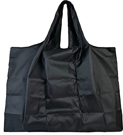Lin's Liliana Grande borsa pieghevole, 50 x 66 cm, riutilizzabile, leggera, ad asciugatura rapida, antistrappo, per shopping, viaggio (nero)