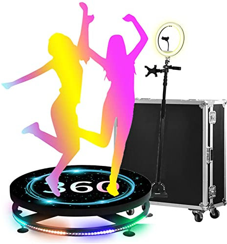 TEHONGMAI 360 Photo Booth Spinner Machine, 360 Rotating Camera Booth Rental with Automatic Slow Motion with Adjustable Selfie Platform Stand for People to Stand on for Parties