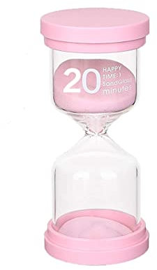 Sablier de 20 minutes rose pour enfants, assistant de gestion du temps pour cuisine, salle de classe, salon, bureau, décoration d'intérieur