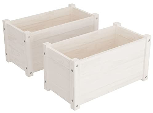 Tidyard 2 pz Fioriere,Vasi,Letti Rialzati,Rettangolari,da Giardino,per Esterno,Grande,in Legno Massello di Pino,60x31x31 cm,Fioriera in Legno,Fioriera da Esterno,Fioriera=e in Legno,Fioriere da Patio