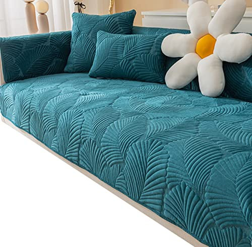 uyeoco Samt Sofabezug 1 2 3 4 Sitzer Couchbezug L Form Ecksofa Sofa/Couch überwurfdecke, Samt Couch Überwürfe Sofahusse Sofaüberwürfe rutschfest Sofa Abdeckung (Color : #11, Size : 70x180cm1pc)