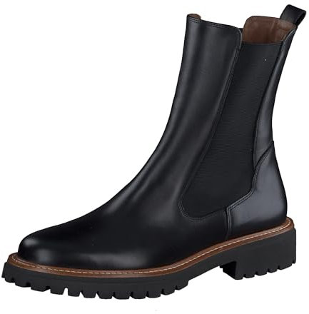 Paul Green Damen Chelsea-Boots, Frauen Chelsea Boots,Schlupfstiefel,flach,Stiefel,Bootee,Booties,halbstiefel,Kurzstiefel,Schwarz (Black),37 EU / 4 UK