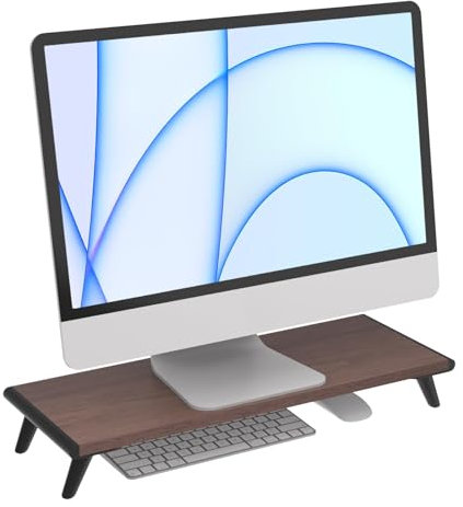 loukin Supporto per monitor da scrivania, 56,9 x 21,1 cm, più grande, supporto per computer portatile, PC, stampante, robusto ripiano per computer desktop con gomma antiscivolo, per casa e ufficio