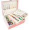 Homeanda schmuckkästchen damen schmuckschatulle schmuckkästchen mit schlüssel schmuckbox leder schmuckschatulle groß schmuckkästchen schmuckschatullen(UG-Rosa)