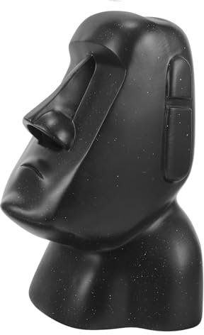 Cabilock Kasten Moai-taschentuchbox Moai-taschentuchspender Moai Tiki Kopf Figur Taschentuchbox-Organizer Figur Der Moai-Statue Dekorativer Spender Für Aufbewahrungskiste Harz Schreibtisch