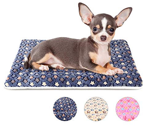 Dog Bed Mat for Small Medium Large Dogs and Cats 22 inch Washable Dog Crate Mattress Soft Warm Flat Pet Cushion Bedding Puppy Pillow Blanket Reversible 53x31cm