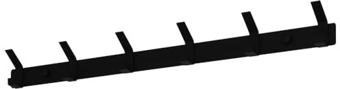 Mavö Hakenleiste Garderobenhakenleiste 6 Haken Wand 53,5 cm Garderobe schwarz Wandhakenleiste Garderobenleiste Regiz