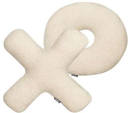 Dekokissen 2er Set mit Füllung Teddy-Optik Webpelz beige Tic Tac Toe Hesperis