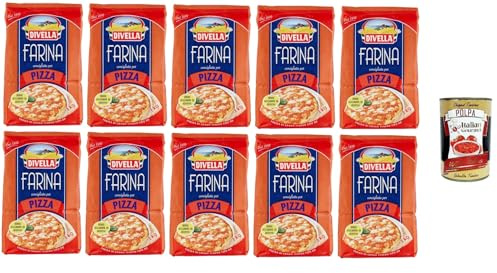 Italian Gourmet DIVELLA-MEHL Italian Gourmet Farina per Pizza Mehl Typ 00 | Ottima negli impasti idratati; weich, elastisch, perfekt bei langer Gare, Gesamtnettogewicht 10 kg + Kostenlos Polpa 400g