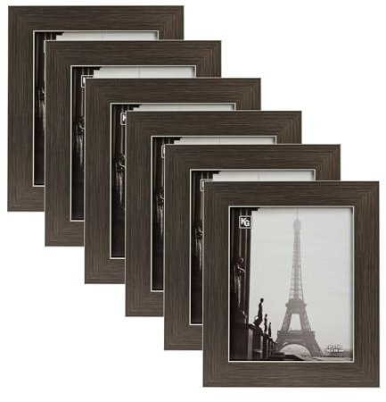 Kiera Grace Emery Bilderrahmen, gebürstetes Zinn, Vintage-Bilderrahmen, 20,3 x 25,4 cm, für Wandmontage oder Tischplatte, 6 Stück