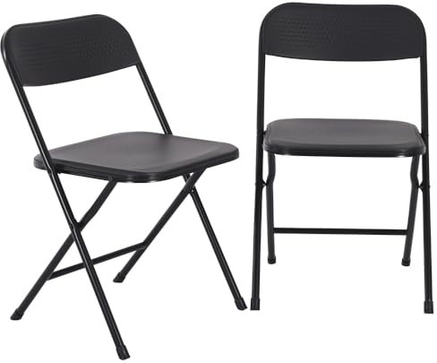 Raburg Klappstuhl 2er-Set, Campingstuhl, Gartenstuhl, Gästestuhl-Set zum Klappen, Indoor & Outdoor, Belastbarkeit 110 kg, Metallgestell, Kunststoff, Jonas, Schwarz/Schwarz
