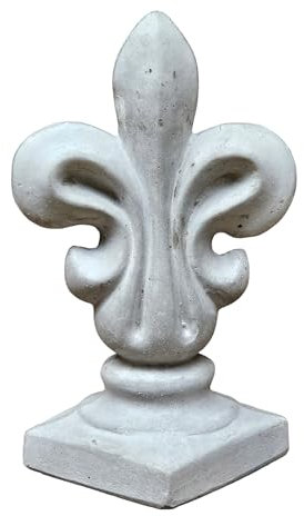 Teramico Decorazione da giardino Statue in cemento grigio – stella/Buddha/giglio francese – assolutamente resistente al gelo (Giglio Francese)