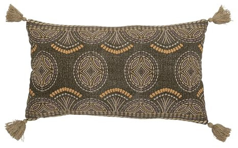 Bloomingville Nesma Kissen, Braun, Baumwolle, L60xB35 cm