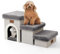 COZY KISS Haustiertreppe für Kleine Hunde mit Stauraum Und Wohnung, Hundetreppe Faltbare für Sofa Couch, Hunde Treppe mit Rutschfestem Boden, Lecksichere, Bis Zu 80kg (Grau, 33x89x45cm, 3)