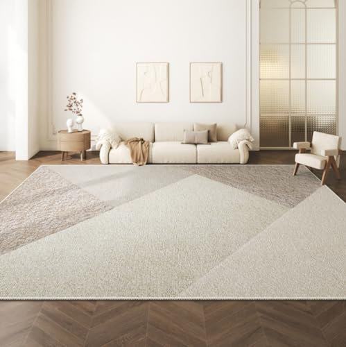 MINTIFNT Wohnzimmer Teppich Licht Luxus Wabi-Sabi-Stil Schlafzimmer Couchtisch Nachttisch Teppich rutschfest leicht zu kümmern, eine große Fläche zu verbreiten das Sofa Bodenkissen nehmen