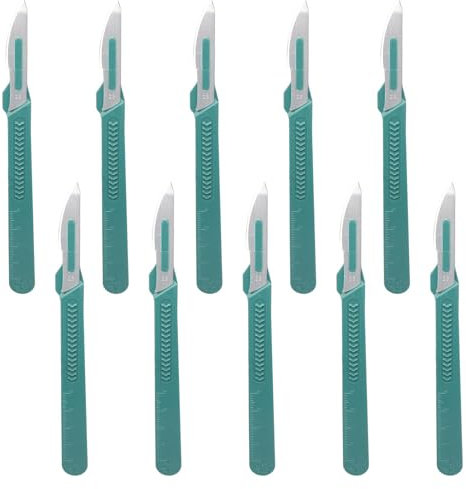 Bisturi Monouso Sterile,Bisturi Monouso,10 PCS Plastica Monouso Chirurgici Bisturi Coltello,Bisturi Confezionati Singolarmente,Multi-Funzione Di Scrapbooking Artigianato Strumenti Di Coltello Intaglio
