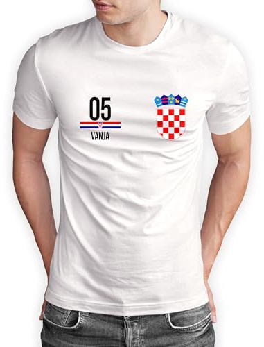 True Statements Kroatien T-Shirt „WM 2026“ Kroatien Trikot Fußball Shirt Herren Damen Unisex Weltmeisterschaft - personalisiert mit Zahl & Namen - Fanartikel Fan-Outfit - EU-Größen S bis 5XL