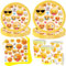 Sunshine smile Juego de 50 vajillas de fiesta con diseño de emoji, vajilla para fiesta de cumpleaños, vajilla de cumpleaños infantil, decoración de cumpleaños, con platos, vasos, servilletas, vajilla