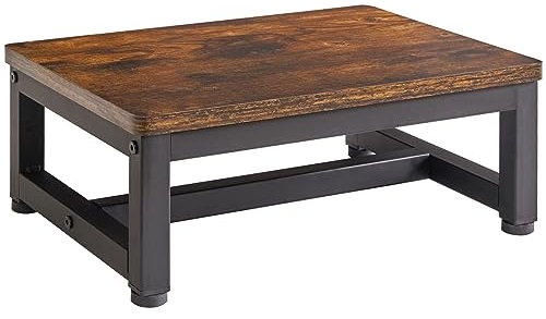 IBUYKE Tabouret Marchepied en Bois pour Adultes Enfants, Heavy Duty Marchepieds avec Capacité 500 Lbs, Marchepied Antidérapant pour Lits Hauts Salon Salle de Bains Cuisine, Rustique Marron TBD001H