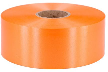 Geschenkband Ringelband 50mm x 100m wasserfest - 30 FARBEN in 5/10/19/31/50mm - Dekoband aus Kunststoff - Polyband Schleifenband zum Basteln von Weihnachtssternen & Autoschleifen - Orange