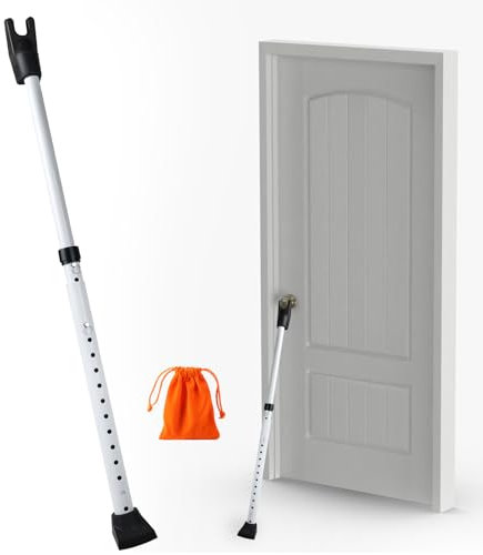 MIGUBIGU Barra di Sicurezza Regolabile per Porte, Securite Porte d'Entrée, Regolabile 57-125 cm, Barra Sicurezza Porta per Porte e Finestre Scorrevoli, per Appartamenti, Camere di Hotel e Case Bianco