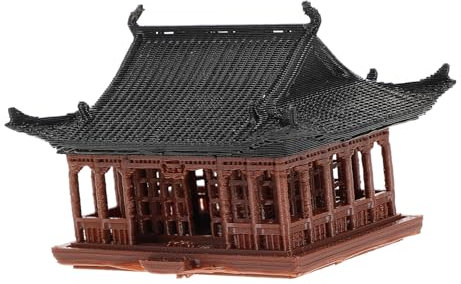 Generisch Pavillondekorationen Bonsai-Figuren Japanische Pagodenstatue Miniatur Japanische Pagode Zen-gartenzubehör Mini-pagodenstatue Pavillon Im Chinesischen Stil Brown Plastik