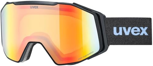 Uvex Gravity Fm - Ski Goggles For Adults - Filter Category 1 - Contrast Enhancing - Black Matt Dl/Rainbow-Ye - One Size