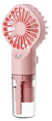 Allayu Mini ventilador de mano con humidificador que hidrata la piel seca en todas partes, recargable por USB, portátil, silencioso, ABS, rosa